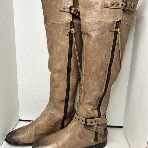 Brown Leather Knee-High Boots - Picture 7 of 10